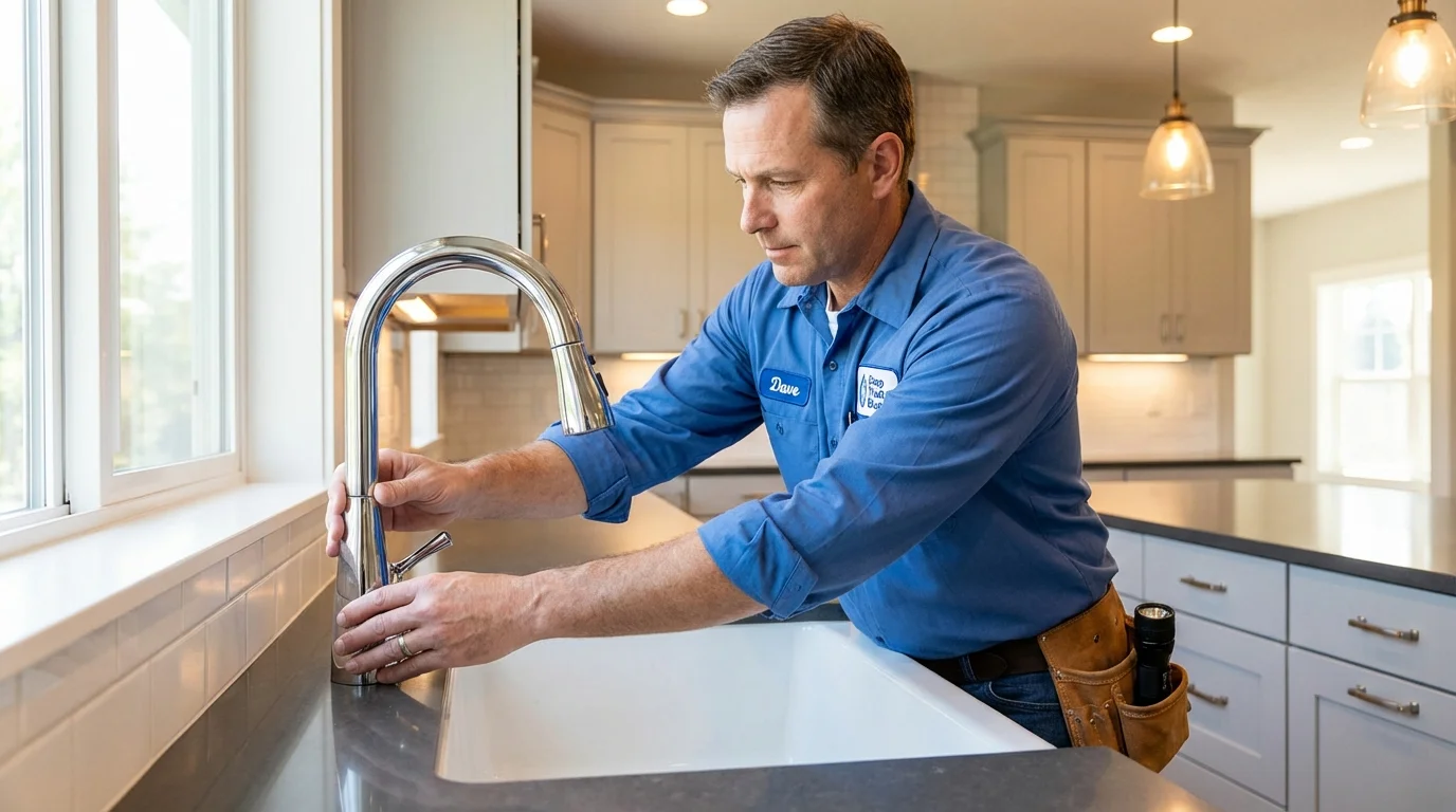 Kitchen faucet installation by Johns Plumbing LLC in Mercedes