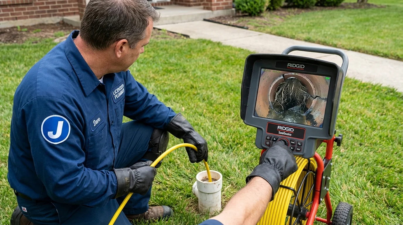 Sewer camera inspection being performed by Johns Plumbing LLC in Mercedes