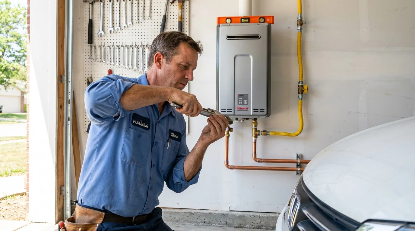 Tankless water heater installation by a Johns Plumbing LLC plumber in Mercedes
